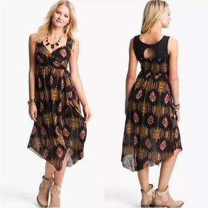 FREE PEOPLE All Wrapped Up Ikat Midi Dress Size Small